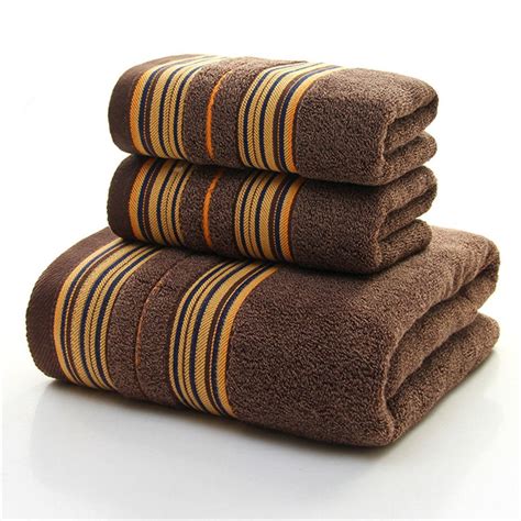 Yih Luxury Bath Towel Set Stripe Hotel And Spa Brown 100