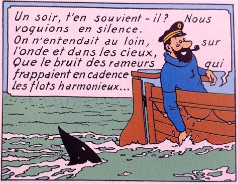 Hergé le capitaine récite du Lamartine Tintin Herge j aime le