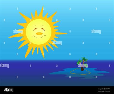 Sun And Island Stock Vector Image And Art Alamy