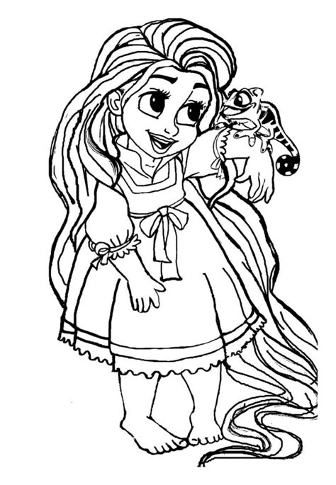 Coloriage Petite Raiponce dessin gratuit à imprimer