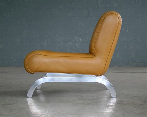 Midcentury Independence Lounge Chair In Mustard Yellow Leather By Karl