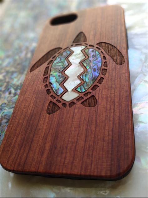 Turtle Design Wooden Phone Case Personalized T Phone Case Mother Of