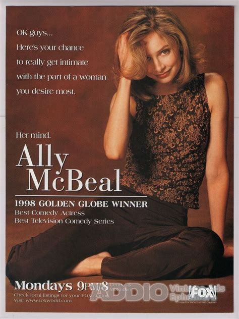 Calista Flockhart 90s Print Ad Ally Mcbeal Playful Pose Fox Television Print Ad Advertisement