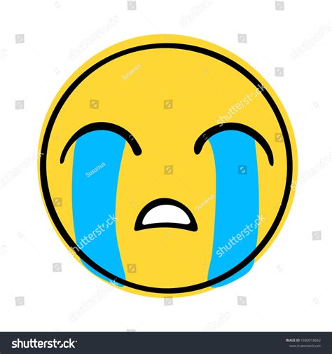Loudly Crying Face Emoji Vector Illustration Vector De Stock Libre De