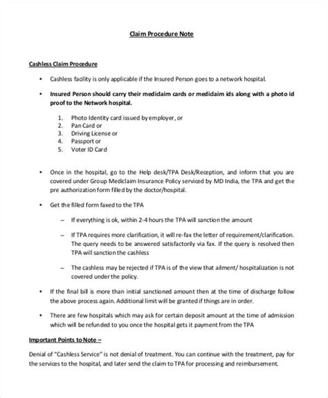 7 Procedure Note Templates Free Sample Example Format Download