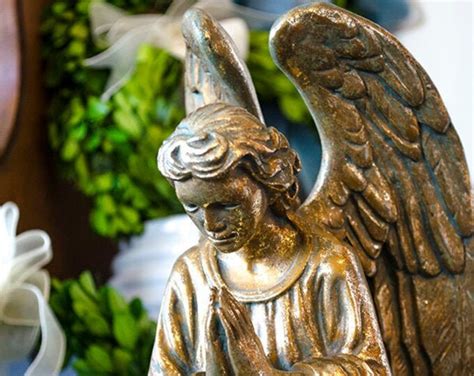 Beautiful Kneeling Nativity Angel Statue Gilded Finish Etsy