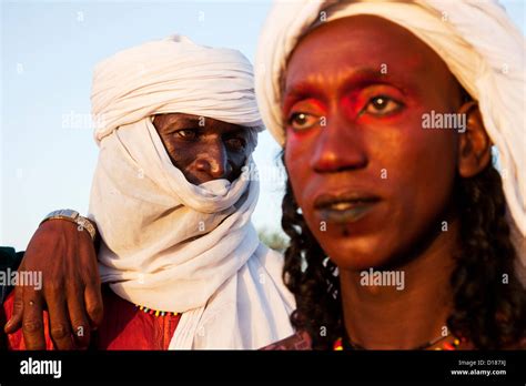 Wodaabe Men During Gerewol Nomad Festival In Niger Africa Stock Photo