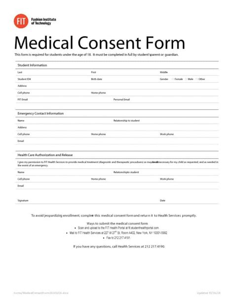 printable formatted consent forms printable templates