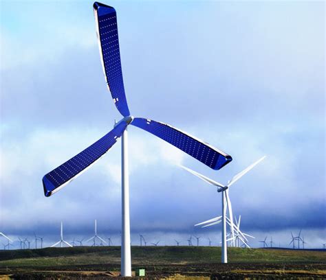 Solar Powered Wind Turbine With A New Set Of Spinning Solar Blades