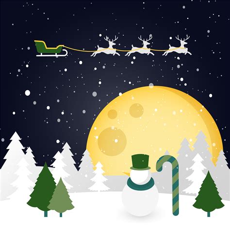 Download Free Flat design Vector Christmas Winter Landscape - Download Free Vectors, Clipart Graphics ...