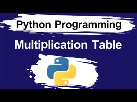 Python Program To Print Multiplication Table YouTube