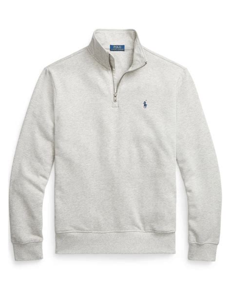 polo ralph lauren mens quarter zip collar sweatshirt andover heather jumper