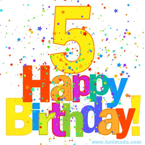 Festive And Colorful Happy 5th Birthday  Image