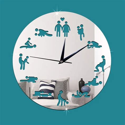 New Modern Design Sex Position Mute Wall Clock For Bedroom Wall
