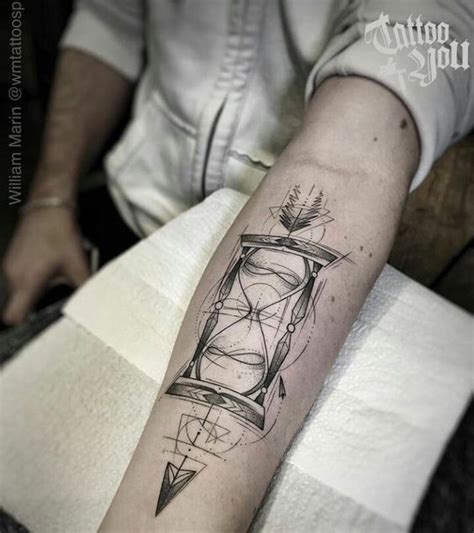 Cool Geometric Hourglass Forearm Tattoo Tattooimagesbiz