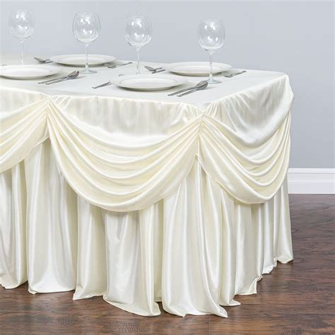 4 Ft Drape Chiffon All In 1 Tableclothpleated Skirt Table Cloth