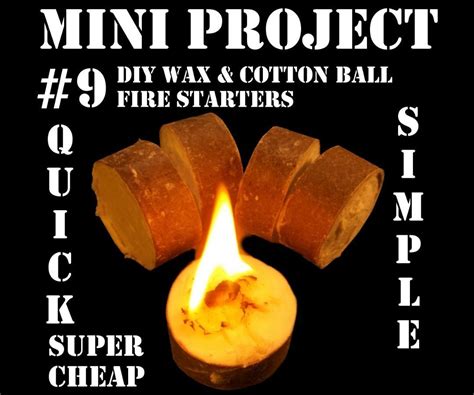 Create Your Own Wax And Cotton Ball Fire Starters