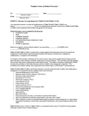 Fillable Online Template Letter of Medical Necessity * To ...