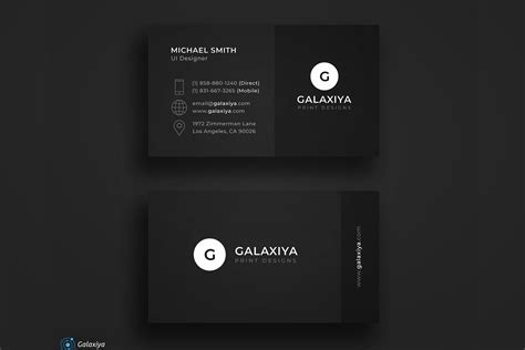 Minimal Dark Black Business Card Business Card Templates ~ Creative