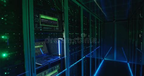 Computer Login Screen In A Modern Data Center Stock Image Image Of