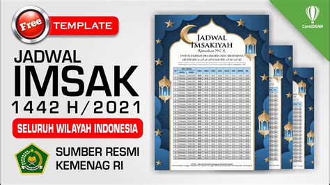 Template Gratis Jadwal Imsakiyah Ramadhan 1442 H 2021 Format