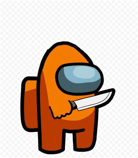 Hd Orange Among Us Character Knife Png Citypng Cartoon Art Pop Art