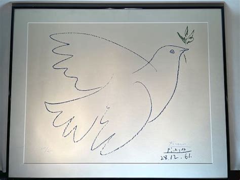 After Pablo Picasso~ Dove Of Peace 1961~ Offset Litho In Colors On