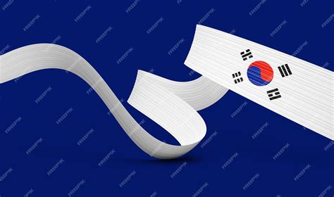 Premium Photo 3d Flag Of South Korea 3d Wavy Shiny South Korea Ribbon