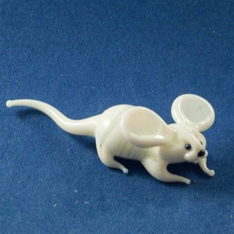 Glass Mouse Figurine Blown Glass Mouse Glass Mouse Miniature