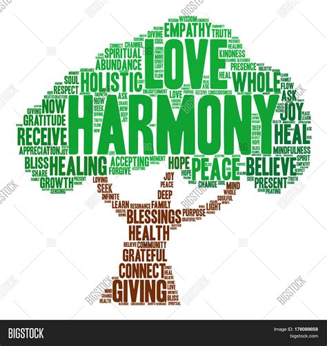 Harmony Word Cloud Vector And Photo Free Trial Bigstock
