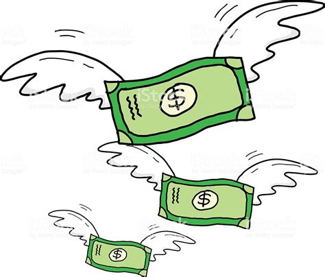 Group Of Dollar Money With Wings Flying Stock Illustration