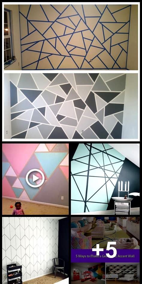 Diy How To Paint A Geometric Triangle Accent Wall In 2020 Diy Wall