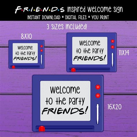 Friends Welcome Party Sign Friends Inspired Party Friends Birthday