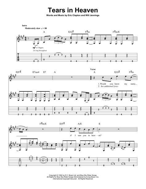 tears in heaven by eric clapton guitar tab play along guitar instructor