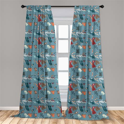 Fashion Microfiber Curtains 2 Panel Set Living Room Bedroom In 3 Sizes