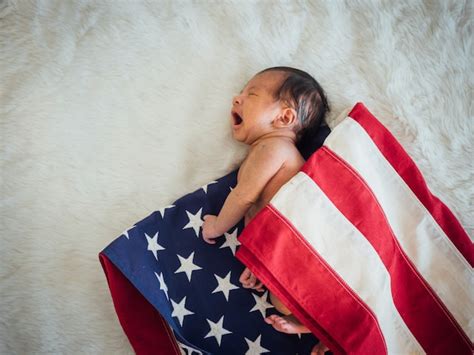 Premium Photo Newborn Baby On America Usa Flag