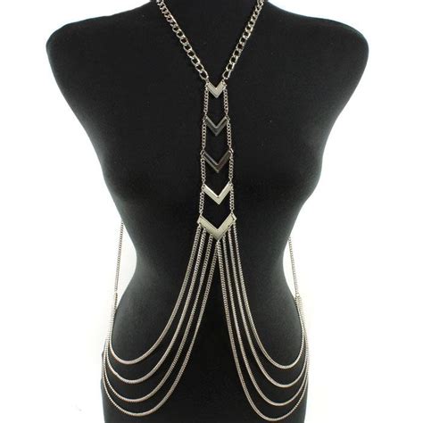Silver Contemporary Body Chain Jewelry