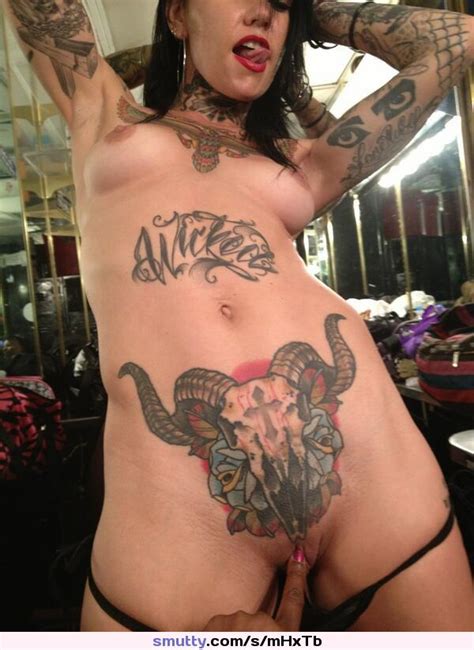 Gothgirl Tattooed Pussy Nude Tongue Pantiesdown