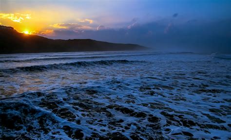 Ocean Waves Sunset Wallpaper Hd Nature 4k Wallpapers Images Photos