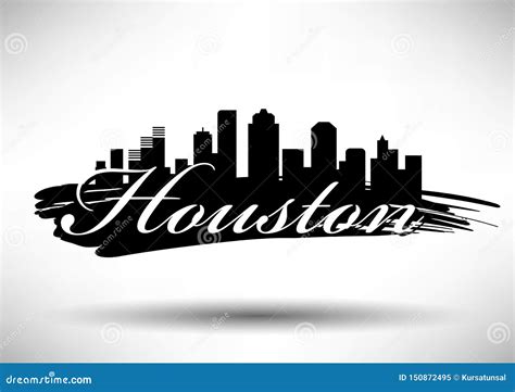 Vector Houston Skyline Design Stock Illustration Illustration Of
