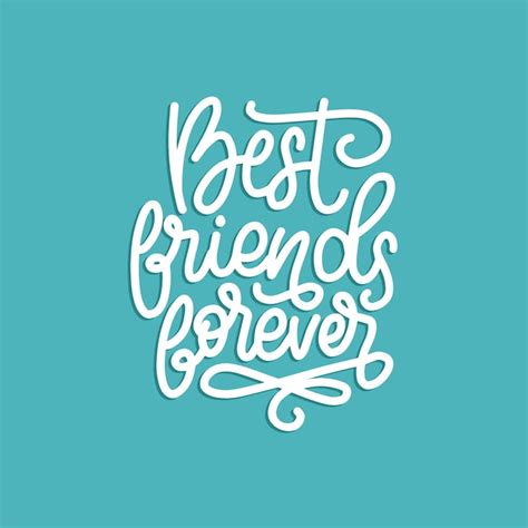 Premium Vector Best Friends Forever Hand Lettering Vector
