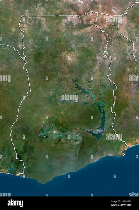 Ghana Satellite Image North Is At Top Natural Colour Satellite Image