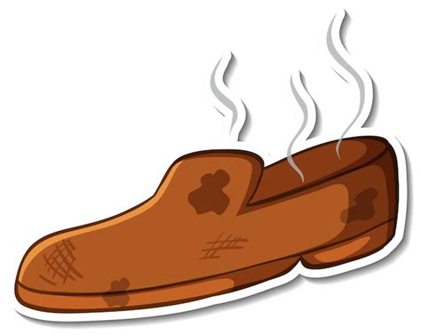 더러운 냄새 신발 절연 스티커 디자인 무료 벡터