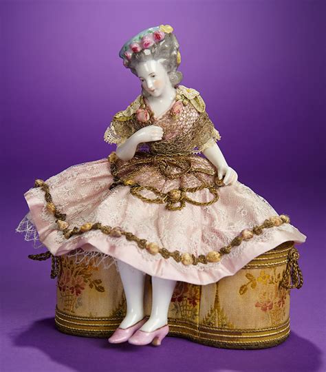 German Porcelain Half Doll Lady With Floral Coronet By Dressel