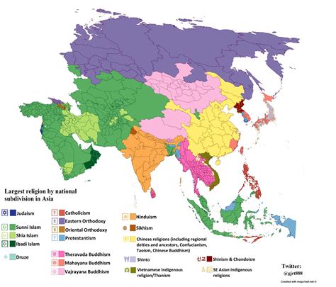 Map Of Asia Religions Image Florida Map