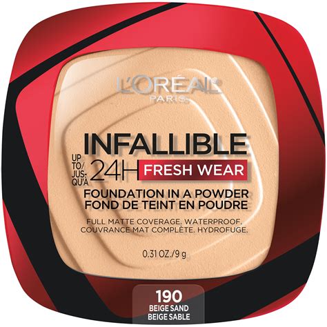 Loreal Paris Infallible Fresh Wear 24 Hr Powder Foundation Makeup 190