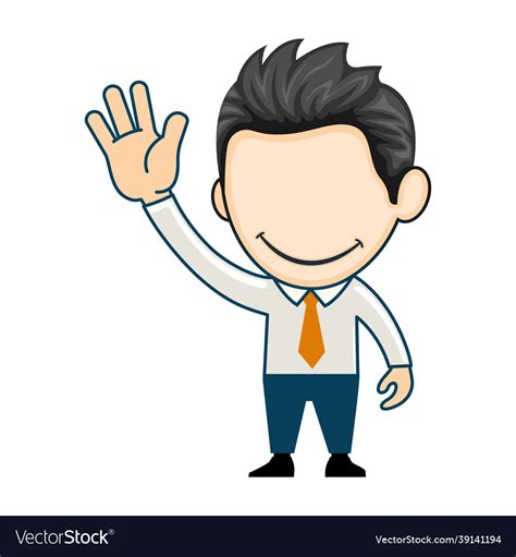 Business Man Waving With His Hand The Concept Vector Image
