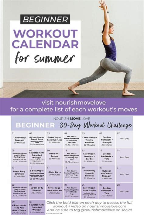 Home workouts provides daily workout routines for all your main muscle groups. Beginner Workout Plan + 30-Day Workout Calendar | Nourish ...