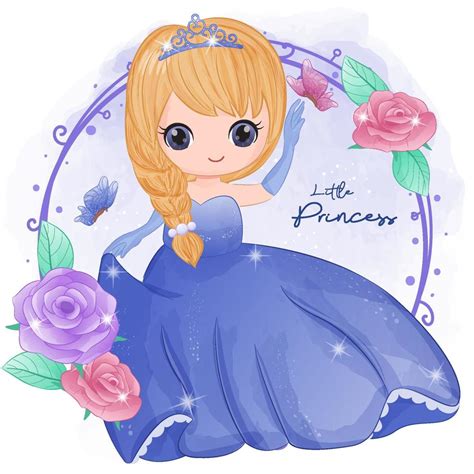 Cute Little Princess Illustration 7334347 Vector Art At Vecteezy