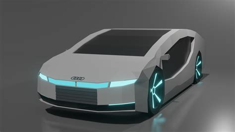 Low Poly Audi A9 Futuristic Concept Car Rendered With Eevee Rblender